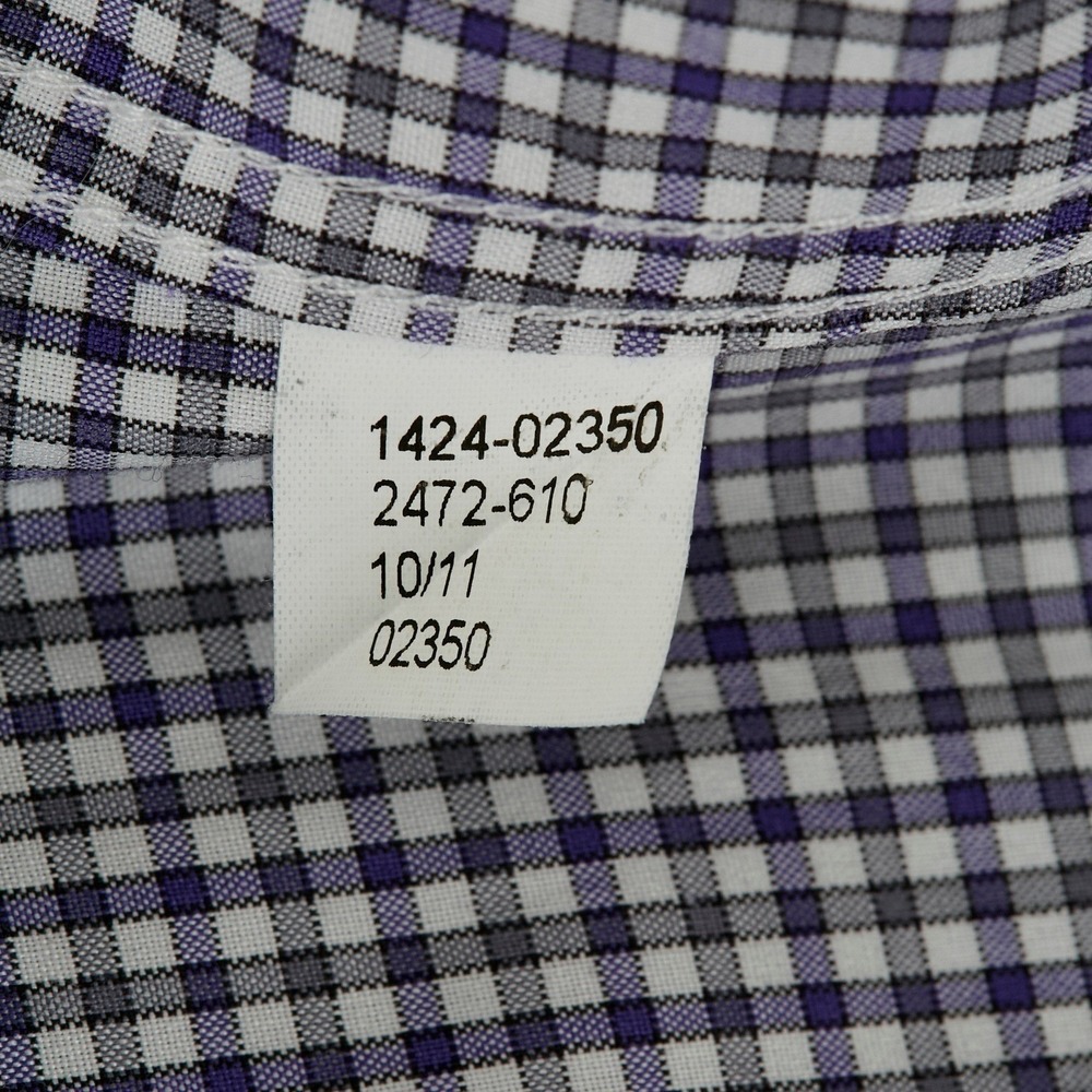 JOS A BANK Traveler's Collection Tailored Fit XL black/grey/white Gingham Button - Picture 8 of 11